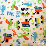 Minky Studio Collection Toy Chest Print Fabric - White Minky Studio Collection Toy Chest Print Fabric - White