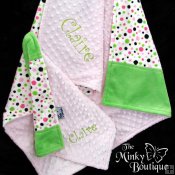 Custom Minky Baby 2 Toddler & Security Blanket Gift Set Custom Minky Baby 2 Toddler & Security Blanket Gift Set