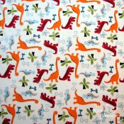 Minky Studio Collection Dino Bone Print Fabric - White Minky Studio Collection Dino Bone Print Fabric - White
